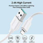 JOYROOM S-UL012A9 2,4 A USB auf 8 Pin Schnellladedatenkabel, 2 m, 1 m, 0,25 m